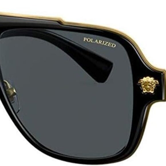 Men’s Sophisticated Polarized Sunglasses - Dark Grey Lenses, Black Frame, 56MM - Picture 1 of 4
